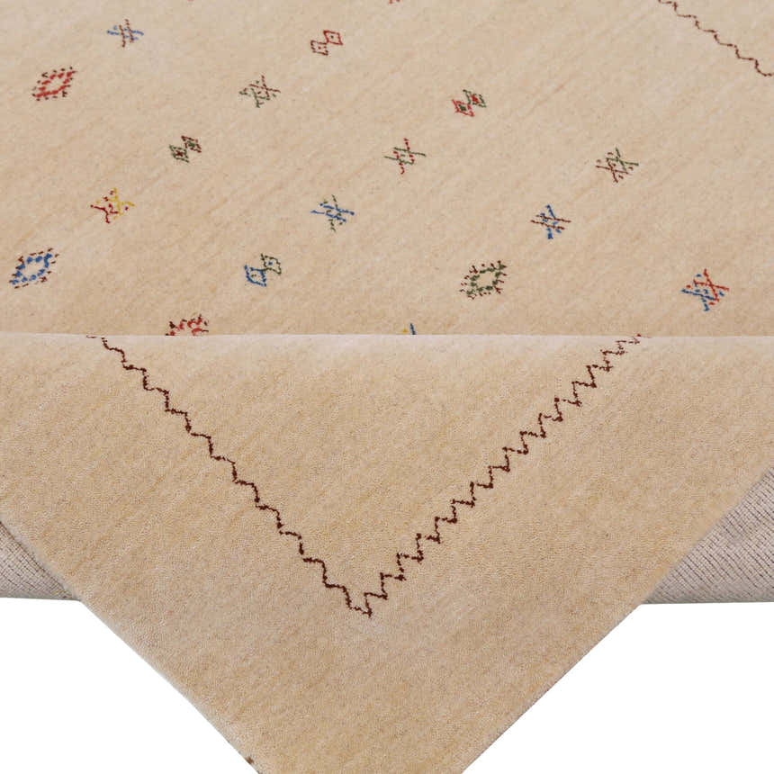 Beige Modern Design Hand Loomed Wool Area Rug