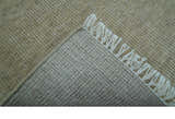 Beige Modern Solid Design Hand Knotted Wool Area Rug