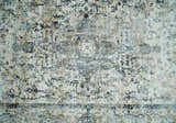 Beige, Olive and Gray and Black Antique Finish Vintage Art Silk Area Rug