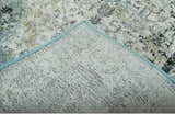 Beige, Olive and Gray and Black Antique Finish Vintage Art Silk Area Rug