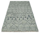 Custom Made Beni Ourain Hand Woven Ivory and Moroccan Trellis Rug Made with Blended Wool