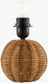 Soft Orange Traditional Table Lamp with rattan details for bedside or console tables