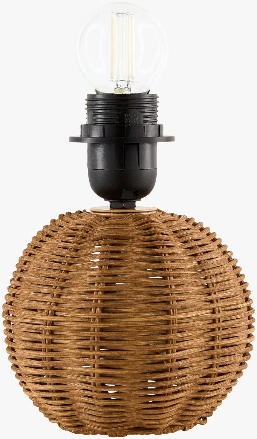 Soft Orange Traditional Table Lamp with rattan details for bedside or console tables