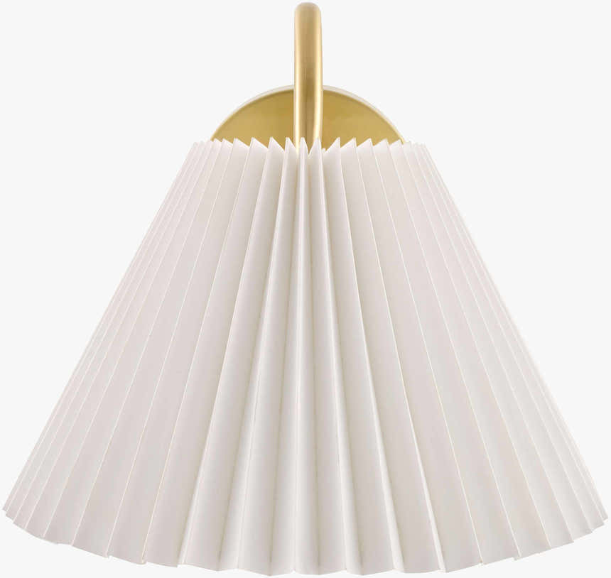 White Traditional Wall Sconce with linen details for hallway or bedroom lighting
