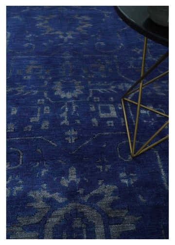 Blue and Gray Hand knotted Oriental Oushak Multi Size wool Area Rug