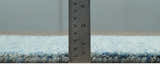 Custom Made Blue and Ivory Shaded Solid Wool Hand Woven Layering Area Rug