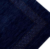 Blue And White Center Pattern Design Hand Loomed Wool Area Rug