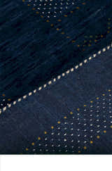 Blue And White Center Pattern Design Hand Loomed Wool Area Rug