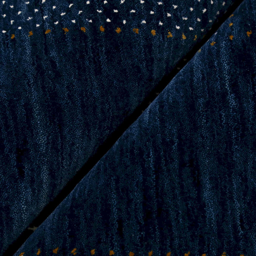 Blue And White Center Pattern Design Hand Loomed Wool Area Rug