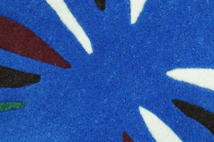 Blue Butterfly Hand Tufted 2x3 Wool Area Rug