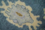 Blue, Silver and Beige Hand knotted Traditional Oushak Multi Size Wool Area Rug