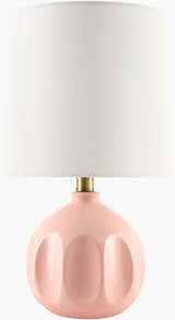 Metallic Rose Gold Modern Table Lamp with global details for bedside or console tables