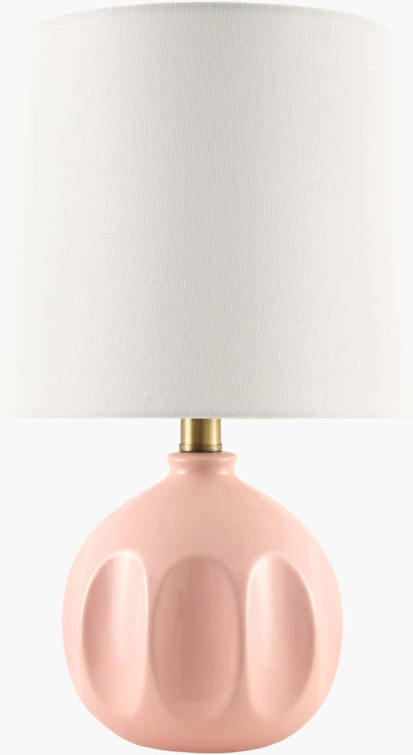 Metallic Rose Gold Modern Table Lamp with global details for bedside or console tables