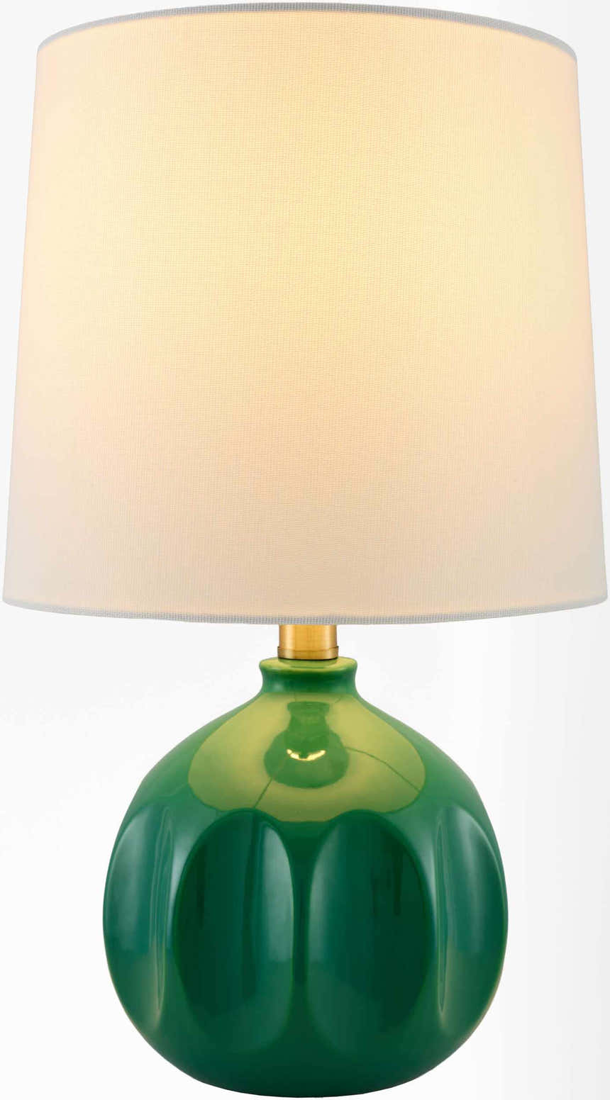 Deep Teal Modern Table Lamp with global details for bedside or console tables