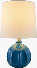 Sapphire Blue Modern Table Lamp with global details for bedside or console tables