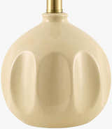 Tan Modern Table Lamp with global details for bedside or console tables
