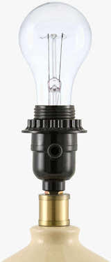 Tan Modern Table Lamp with global details for bedside or console tables