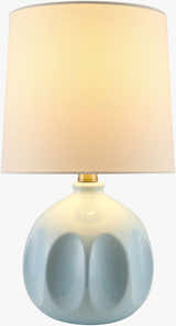 Aqua Modern Table Lamp with global details for bedside or console tables