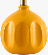 Soft Orange Modern Table Lamp with global details for bedside or console tables