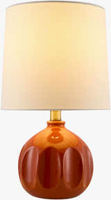 Brick Red Modern Table Lamp with global details for bedside or console tables