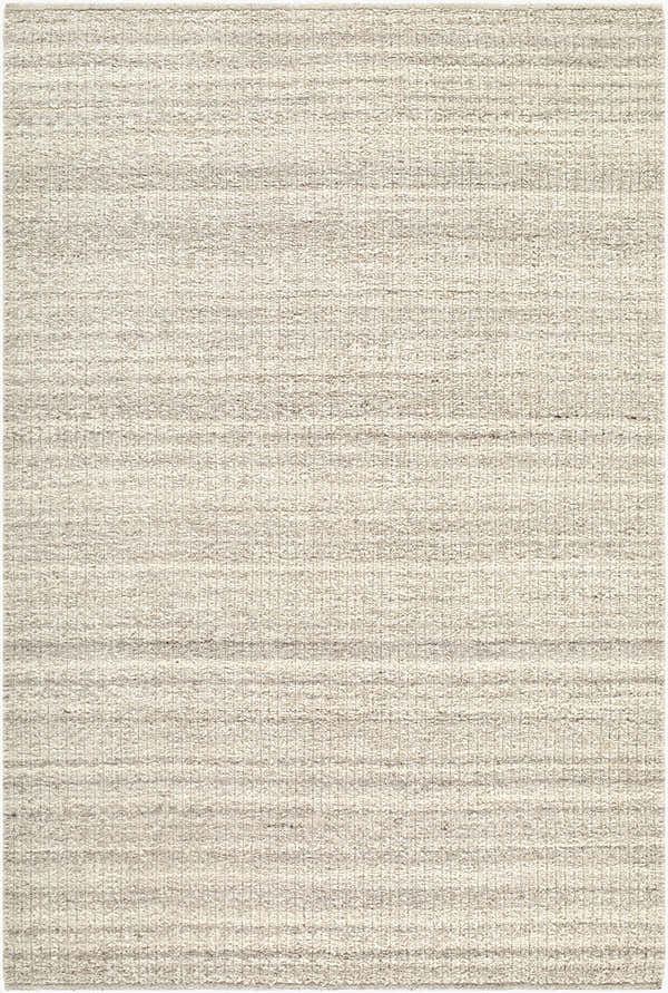 Sample Fazou Light Gray Solid Hand Woven Wool Area Rug