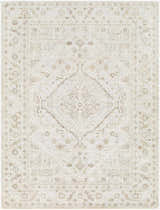 Close-up of the Carmela Becki Owens x LIVABLISS BOCM-2300 Area Rug. Beige, ivory, and brown traditional floral pattern. Design-Rectangle-537