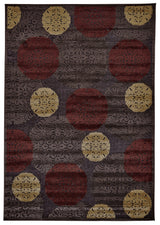Feizy Saphir Transitional Polka Dots - Taupe/Red/Tan Area Rug - Clearance