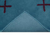 Brisk Custom Made Contemporary Design Blue Hand Knotted Wool Rug