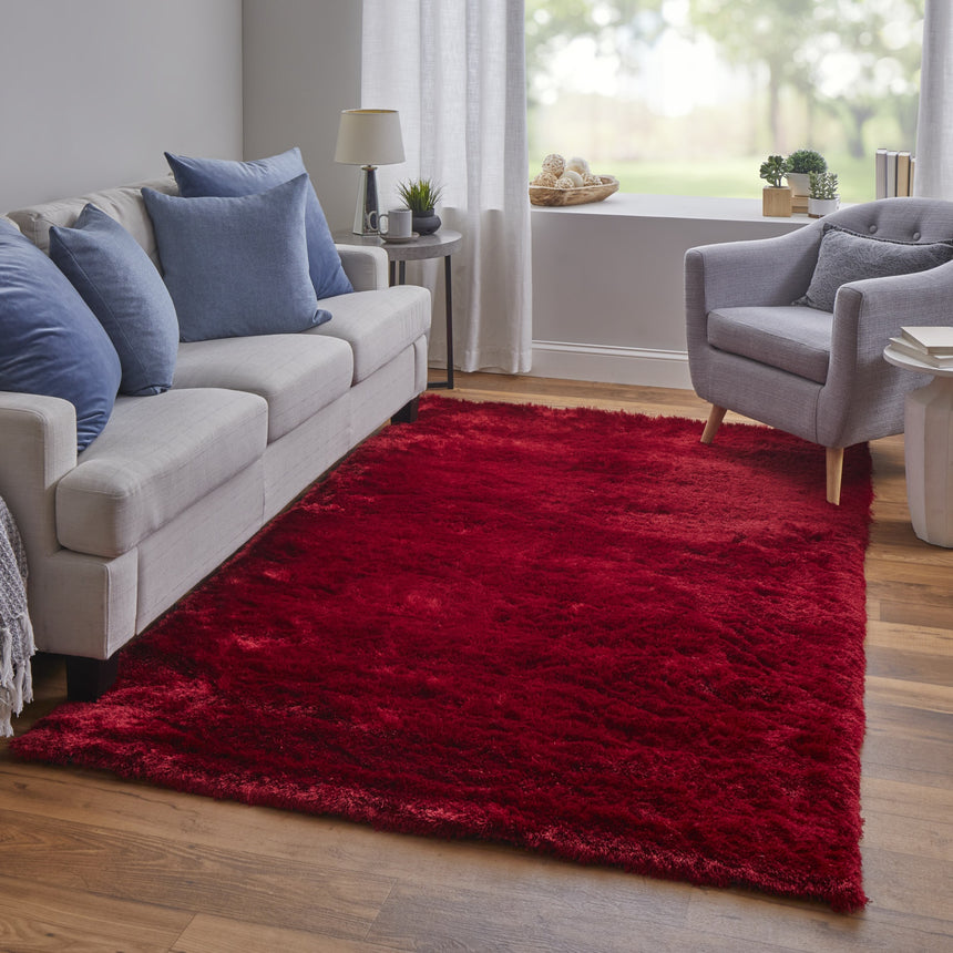 Feizy Indochine Modern Solid - Red/Purple Area Rug