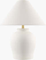 White Ceramic Table Lamp with Cone Shade