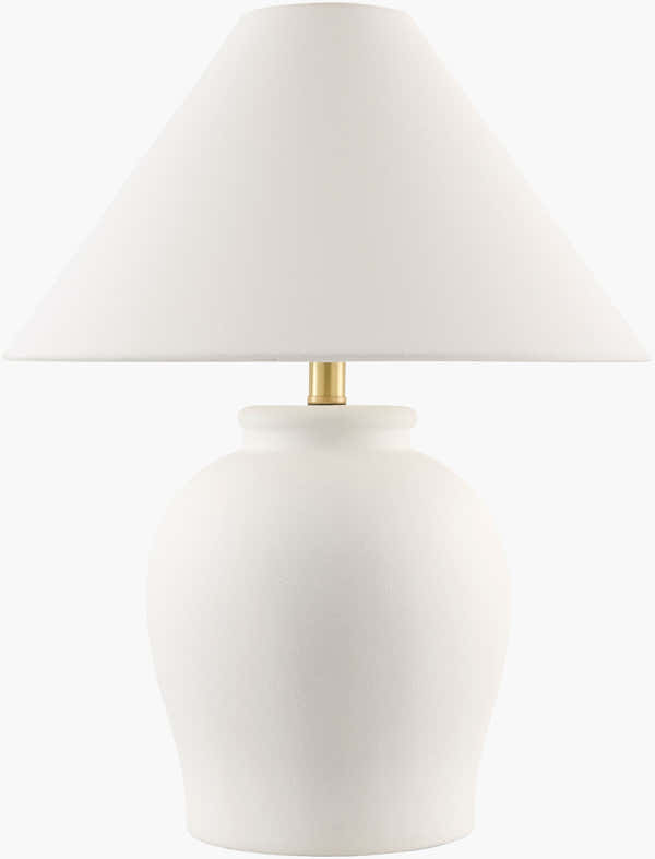 White Ceramic Table Lamp with Cone Shade