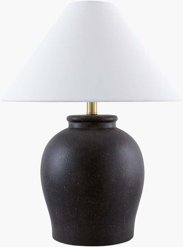 Soft Charcoal Traditional Table Lamp with linen details for bedside or console tables