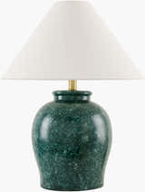 Green Ceramic Table Lamp with Cone Shade