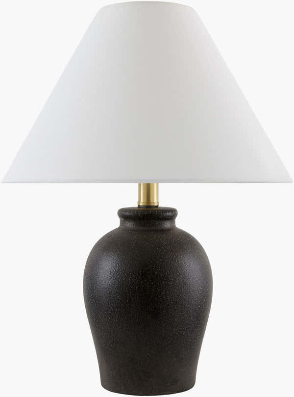 Charcoal Traditional Table Lamp with global details for bedside or console tables