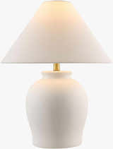 White Ceramic Table Lamp with Cone Shade