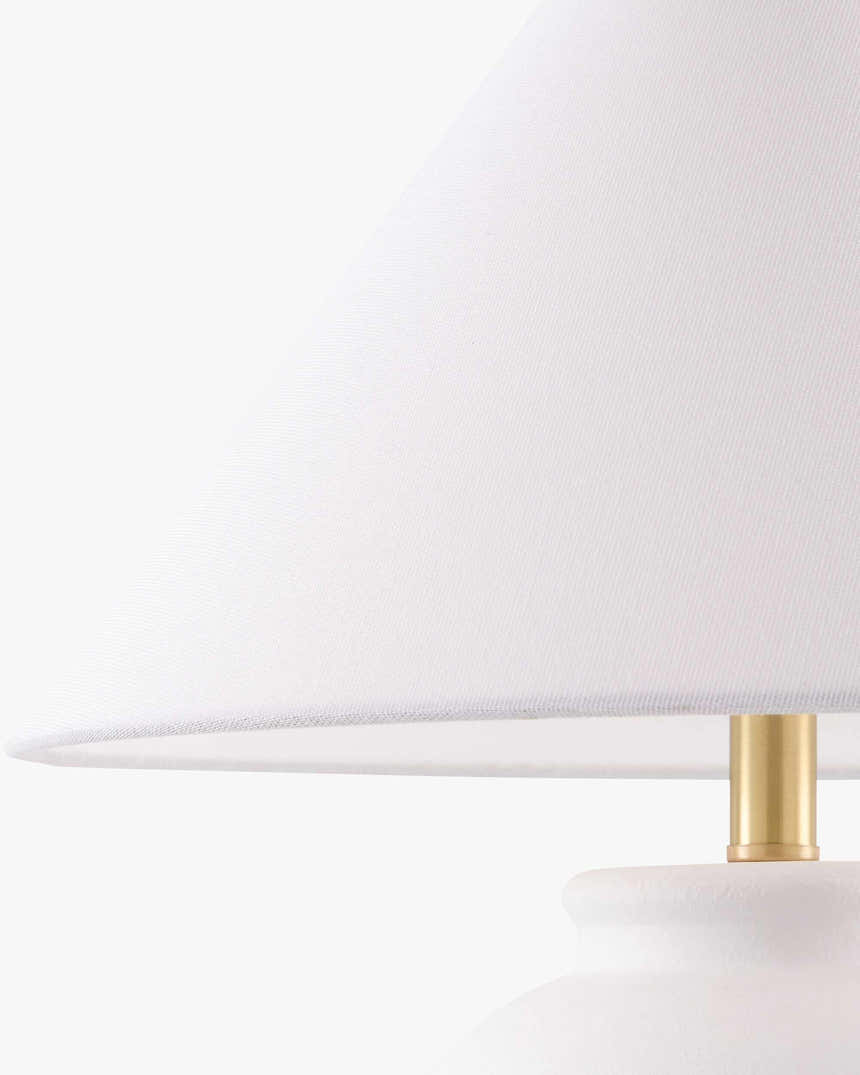 White Ceramic Table Lamp with Cone Shade