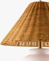Soft Orange Traditional Table Lamp with global details for bedside or console tables