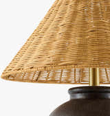 Rich Orange Traditional Table Lamp with global details for bedside or console tables