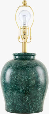 Green Ceramic Table Lamp with Cone Shade