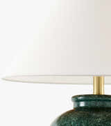Green Ceramic Table Lamp with Cone Shade