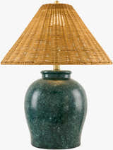 Deep Orange Traditional Table Lamp with global details for bedside or console tables