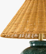 Deep Orange Traditional Table Lamp with global details for bedside or console tables