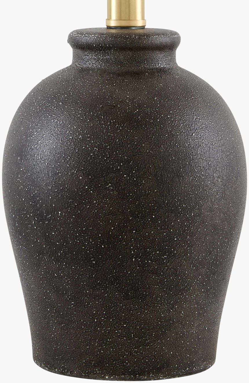 Charcoal Traditional Table Lamp with global details for bedside or console tables