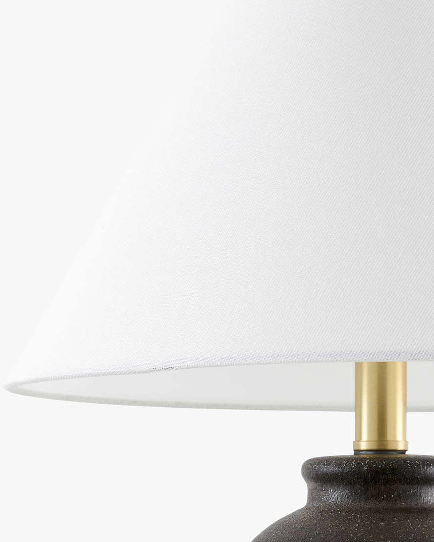 Charcoal Traditional Table Lamp with global details for bedside or console tables