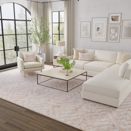 Feizy Colton Modern Diamond - Pink/Ivory Area Rug