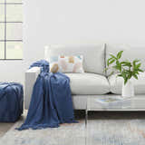 Mina Victory Lifestyle Tufted Abstract Diamond Throw Blanket Blue Indoor - Clearance