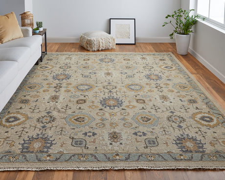 Feizy Corbitt Traditional Oriental - Tan/Blue/Gold Area Rug