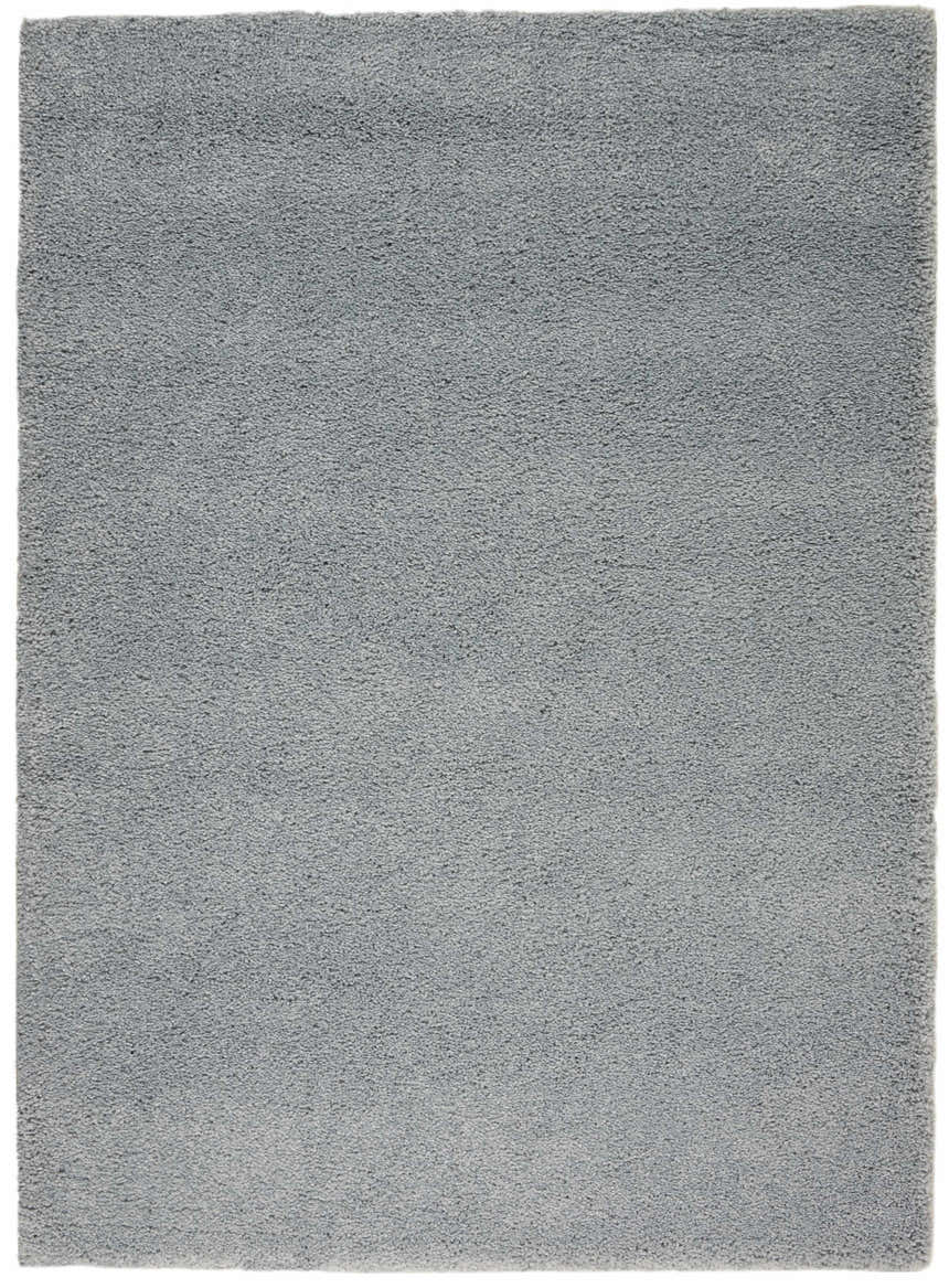 Close-up of the plush texture and slate taupe color of the Nourison Malibu Shag area rug.