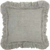Mina Victory Sofia Linen Frilled Border Grey Indoor Throw Pillow - Clearance