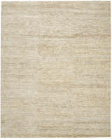 Close-up of the Calvin Klein Mesa Gypsum Rug, showing its textured, horizontal weave and neutral gypsum color.